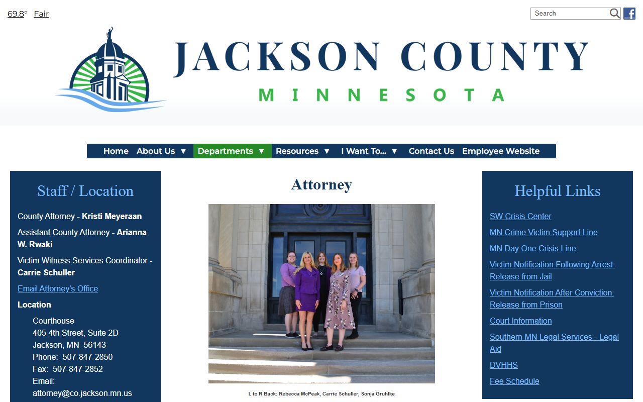 Jackson County Attorney page for prosecution duties and charge information