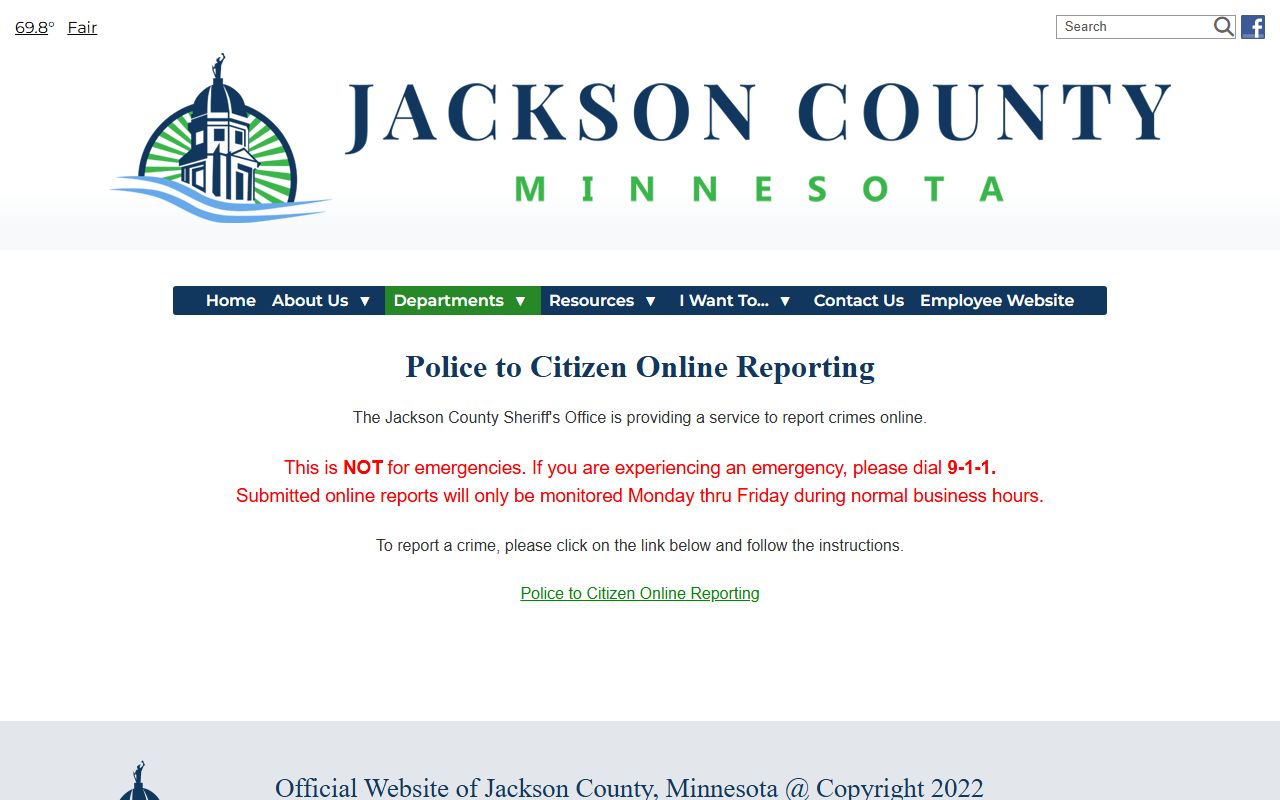 Jackson County Police to Citizen online reporting page