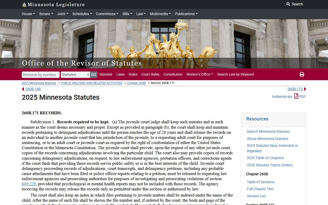 Jackson County criminal court records juvenile records statute