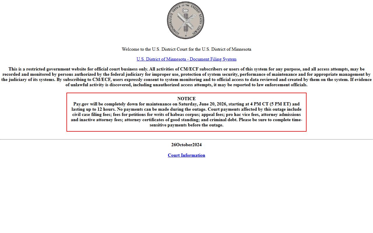 Jackson County District Court CM ECF federal filing distinction