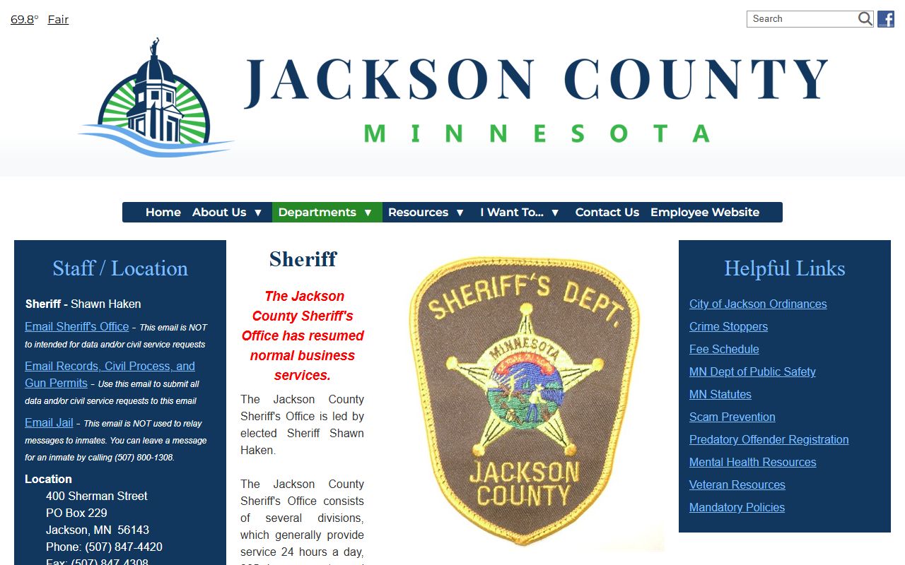 Jackson County sheriff records office