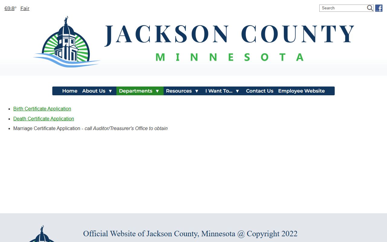 Jackson County marriage records vital records page